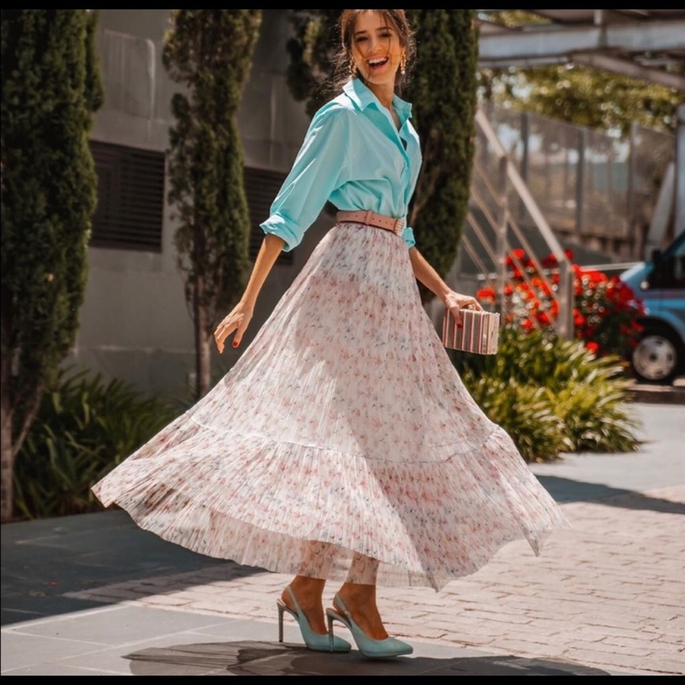 FLORAL PRINT SKIRT - Picture 1 of 12
